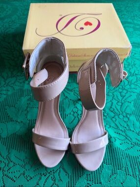 Delicious Blush Patent Ankle-Strap Heels